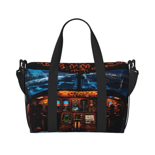 Happy Penguin Reisetasche, Unisex, wasserabweisend, Wochenend-Turnbeutel, große Kapazität, verstellbarer Schultergurt, Reisetasche, Flugzeug-Cockpit, Einheitsgröße Happy Penguin Reisetasche, Unisex, wasserabweisend, Wochenend-Turnbeutel, große Kapazität, verstellbarer Schultergurt, Reisetasche, Flugzeug-Cockpit, Einheitsgröße von MMSJSBVY