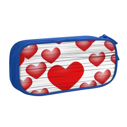 Herz gezeichnet in Lippenstift Federmäppchen, Reißverschluss glatt Federmäppchen, tragbare Federmäppchen Große Schule Schreibwaren Aufbewahrungstasche Make-up Tasche, blau, Einheitsgröße, Herz gezeichnet in Lippenstift Federmäppchen, Reißverschluss glatt Federmäppchen, tragbare Federmäppchen Große Schule Schreibwaren Aufbewahrungstasche Make-up Tasche, blau, Einheitsgröße, von MMSJSBVY
