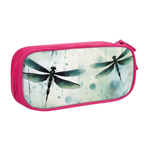 Ink Libelle Federmäppchen, Reißverschluss Glattes Federmäppchen, Tragbares Federmäppchen Große Schule Schreibwaren Aufbewahrungstasche, Schminktasche, rose, Einheitsgröße, Kosmetikkoffer von MMSJSBVY