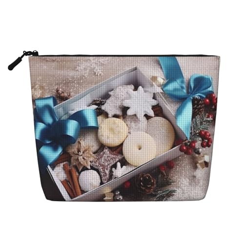 Interessante Skelett-Kulturbeutel für Damen, tragbare Reise-Kosmetiktasche, täglicher Organizer mit Reißverschluss, Frohe Weihnachten Geschenkbox, Einheitsgröße von MMSJSBVY
