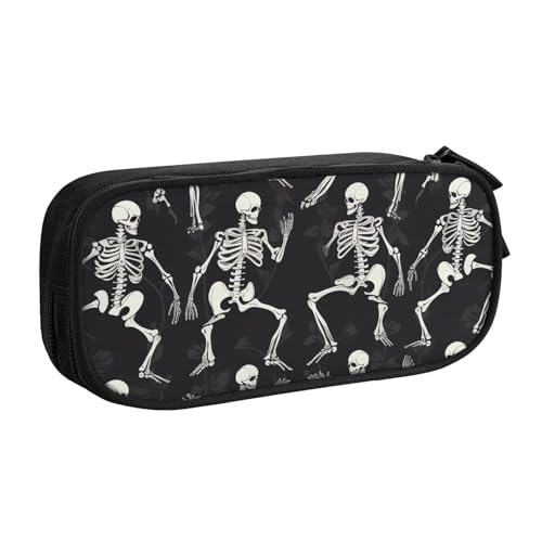 Interessantes Skelett Federmäppchen, Reißverschluss Glattes Federmäppchen, Tragbares Federmäppchen Große Schule Schreibwaren Aufbewahrungstasche, Schminktasche, Schwarz , Einheitsgröße, Kosmetikkoffer Interessantes Skelett Federmäppchen, Reißverschluss Glattes Federmäppchen, Tragbares Federmäppchen Große Schule Schreibwaren Aufbewahrungstasche, Schminktasche, Schwarz , Einheitsgröße, Kosmetikkoffer von MMSJSBVY