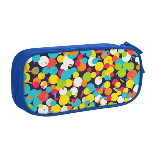 Konfetti Helle Muster Federmäppchen Reißverschluss Glatt Federmäppchen Tragbare Federmäppchen Große Schule Schreibwaren Aufbewahrungstasche Make-up Tasche, blau, Einheitsgröße, Kosmetikkoffer Konfetti Helle Muster Federmäppchen Reißverschluss Glatt Federmäppchen Tragbare Federmäppchen Große Schule Schreibwaren Aufbewahrungstasche Make-up Tasche, blau, Einheitsgröße, Kosmetikkoffer von MMSJSBVY