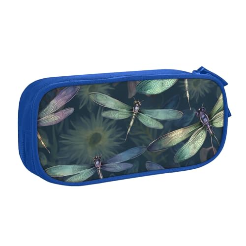 Libelle Muster Federmäppchen, Reißverschluss Glatt Federmäppchen, Tragbare Federmäppchen Große Schule Schreibwaren Aufbewahrungstasche Make-up Tasche, blau, Einheitsgröße, Kosmetikkoffer Libelle Muster Federmäppchen, Reißverschluss Glatt Federmäppchen, Tragbare Federmäppchen Große Schule Schreibwaren Aufbewahrungstasche Make-up Tasche, blau, Einheitsgröße, Kosmetikkoffer von MMSJSBVY