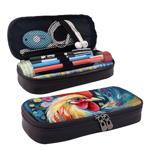 MMSJSBVY Astronauten-Federmäppchen für Herren, großes Fassungsvermögen, langlebiges Federmäppchen, Schreibwaren-Organizer, Schul- und Bürobedarf, Buntes Huhn, Einheitsgröße, Kosmetikkoffer von MMSJSBVY