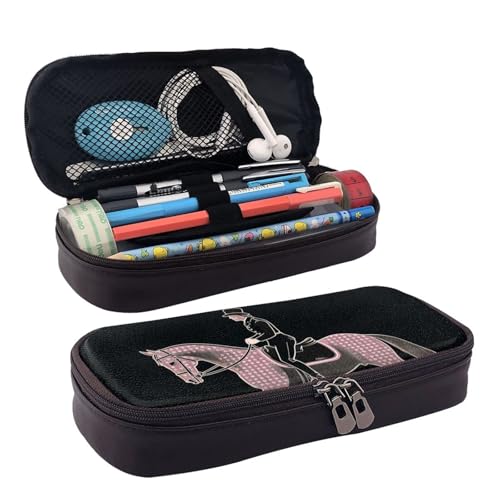 MMSJSBVY Astronauten-Federmäppchen für Herren, großes Fassungsvermögen, langlebiges Federmäppchen, Schreibwaren-Organizer, Schul- und Bürobedarf, Dressur Dressur Reiter Pferd, Einheitsgröße, von MMSJSBVY