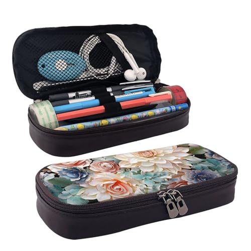 MMSJSBVY Astronauten-Federmäppchen für Herren, großes Fassungsvermögen, langlebiges Federmäppchen, Schreibwaren-Organizer, Schul- und Bürobedarf, Moderne böhmische Blume, Einheitsgröße, Kosmetikkoffer von MMSJSBVY