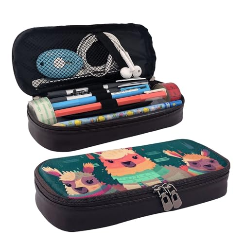 MMSJSBVY Astronauten-Federmäppchen für Herren, großes Fassungsvermögen, langlebiges Federmäppchen, Schreibwaren-Organizer, Schul- und Bürobedarf, Niedliches Llama Cartoon, Einheitsgröße, von MMSJSBVY