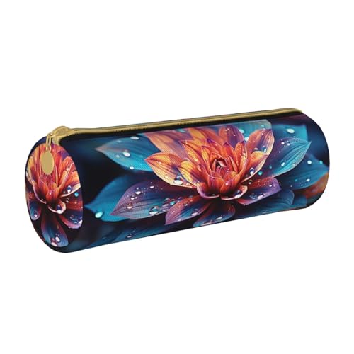 MMSJSBVY Bunny Rosette Zylinder Bleistift Aufbewahrungstasche Leder Bleistift Tasche Schöne Große Kapazität Geeignet für Studenten Büro Reise Make-up Pinsel Aufbewahrung mit Reißverschluss, Schöne von MMSJSBVY