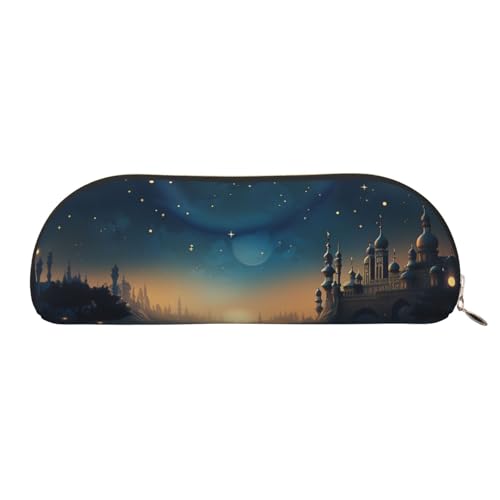 MMSJSBVY Buntes Fußball-Federmäppchen aus Leder – halbrunder Organizer mit Reißverschluss für Stifte, Kosmetik und Reisen, Moon Star Night, Einheitsgröße, Schulranzen MMSJSBVY Buntes Fußball-Federmäppchen aus Leder – halbrunder Organizer mit Reißverschluss für Stifte, Kosmetik und Reisen, Moon Star Night, Einheitsgröße, Schulranzen von MMSJSBVY