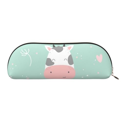 MMSJSBVY Cupcake-Leder-Federmäppchen – halbrunder Organizer mit Reißverschluss für Stifte, Kosmetik und Reisen, Kuh-Hintergrund, Einheitsgröße, Schulranzen MMSJSBVY Cupcake-Leder-Federmäppchen – halbrunder Organizer mit Reißverschluss für Stifte, Kosmetik und Reisen, Kuh-Hintergrund, Einheitsgröße, Schulranzen von MMSJSBVY