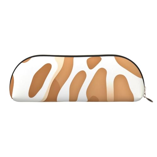 MMSJSBVY Federmäppchen aus Lammleder – halbrunder Organizer mit Reißverschluss für Stifte, Kosmetik und Reisen, Giraffenmuster, Einheitsgröße, Schulranzen von MMSJSBVY