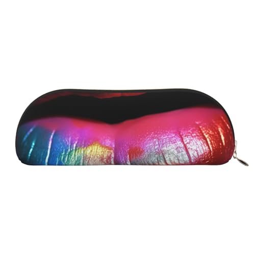 MMSJSBVY Federmäppchen aus Leder für den Strand, halbrunder Organizer mit Reißverschluss für Stifte, Kosmetik und Reisen, Bunte Frauenlippe, Einheitsgröße, Schulranzen MMSJSBVY Federmäppchen aus Leder für den Strand, halbrunder Organizer mit Reißverschluss für Stifte, Kosmetik und Reisen, Bunte Frauenlippe, Einheitsgröße, Schulranzen von MMSJSBVY