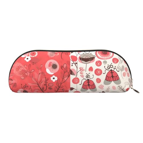 MMSJSBVY Federmäppchen aus Leder für den Strand, halbrunder Organizer mit Reißverschluss für Stifte, Kosmetik und Reisen, Cartoon Marienkäfer, Einheitsgröße, Schulranzen MMSJSBVY Federmäppchen aus Leder für den Strand, halbrunder Organizer mit Reißverschluss für Stifte, Kosmetik und Reisen, Cartoon Marienkäfer, Einheitsgröße, Schulranzen von MMSJSBVY