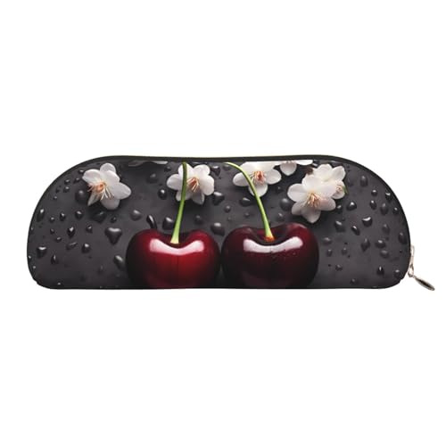 MMSJSBVY Federmäppchen aus Leder mit Hirschbär-Muster, halbrund, Organizer mit Reißverschluss, für Stifte, Kosmetik und Reisen, Gänseblümchen, Herz, Liebesromantik, Einheitsgröße, Schulranzen von MMSJSBVY