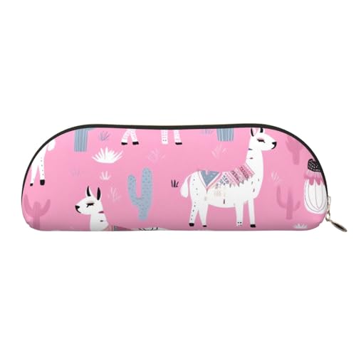 MMSJSBVY Federmäppchen aus Leder mit goldenen Lippen, halbrunder Organizer mit Reißverschluss für Stifte, Kosmetik und Reisen, Rosa Lama-Kaktus, Einheitsgröße, Schulranzen MMSJSBVY Federmäppchen aus Leder mit goldenen Lippen, halbrunder Organizer mit Reißverschluss für Stifte, Kosmetik und Reisen, Rosa Lama-Kaktus, Einheitsgröße, Schulranzen von MMSJSBVY