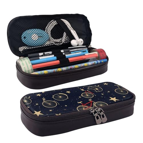 MMSJSBVY Federmäppchen mit Camouflage-Muster, großes Fassungsvermögen, langlebiges Federmäppchen, Schreibwaren-Organizer, Schul- und Bürobedarf, Bikes Fahrrad Radfahren, Einheitsgröße, Kosmetikkoffer von MMSJSBVY