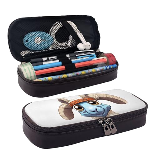 MMSJSBVY Federmäppchen mit Lavendelblütenmotiv, großes Fassungsvermögen, langlebiges Federmäppchen, Schreibwaren-Organizer, Schul- und Bürobedarf, Lamm, Einheitsgröße, Kosmetikkoffer von MMSJSBVY