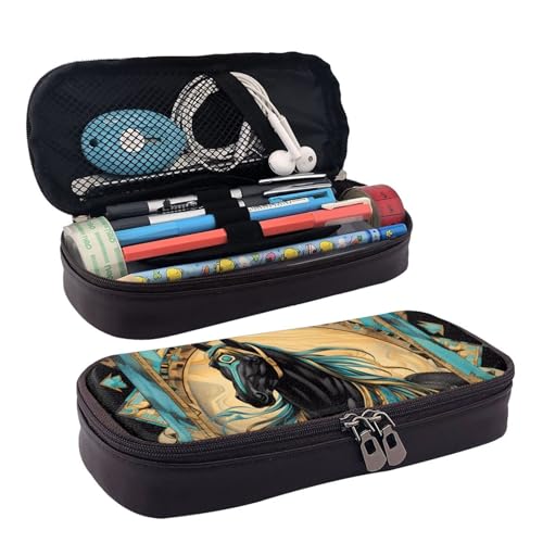 MMSJSBVY Federmäppchen mit Lavendelblütenmotiv, großes Fassungsvermögen, langlebiges Federmäppchen, Schreibwaren-Organizer, Schul- und Bürobedarf, pferd, Einheitsgröße, Kosmetikkoffer MMSJSBVY Federmäppchen mit Lavendelblütenmotiv, großes Fassungsvermögen, langlebiges Federmäppchen, Schreibwaren-Organizer, Schul- und Bürobedarf, pferd, Einheitsgröße, Kosmetikkoffer von MMSJSBVY