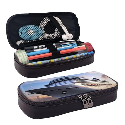 MMSJSBVY Federmäppchen mit Pfauenfeder-Muster, großes Fassungsvermögen, langlebiges Federmäppchen, Schreibwaren-Organizer, Schul- und Bürobedarf, Kreuzfahrtschiffe, Einheitsgröße, Kosmetikkoffer MMSJSBVY Federmäppchen mit Pfauenfeder-Muster, großes Fassungsvermögen, langlebiges Federmäppchen, Schreibwaren-Organizer, Schul- und Bürobedarf, Kreuzfahrtschiffe, Einheitsgröße, Kosmetikkoffer von MMSJSBVY