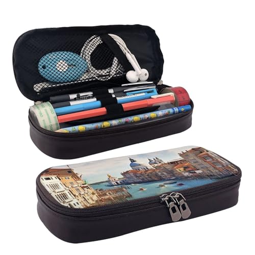MMSJSBVY Federmäppchen mit Schaf, großes Fassungsvermögen, langlebiges Federmäppchen, Schreibwaren-Organizer, Schul- und Bürobedarf, Canal Grande in Italien, Einheitsgröße, Kosmetikkoffer von MMSJSBVY