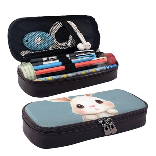 MMSJSBVY Federmäppchen mit Schaf, großes Fassungsvermögen, langlebiges Federmäppchen, Schreibwaren-Organizer, Schul- und Bürobedarf, Niedlicher Cartoon-Hase, Einheitsgröße, Kosmetikkoffer von MMSJSBVY