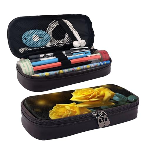 MMSJSBVY Federmäppchen mit Schaf, großes Fassungsvermögen, langlebiges Federmäppchen, Schreibwaren-Organizer, Schul- und Bürobedarf, Schöne gelbe Rosen, Einheitsgröße, Kosmetikkoffer MMSJSBVY Federmäppchen mit Schaf, großes Fassungsvermögen, langlebiges Federmäppchen, Schreibwaren-Organizer, Schul- und Bürobedarf, Schöne gelbe Rosen, Einheitsgröße, Kosmetikkoffer von MMSJSBVY