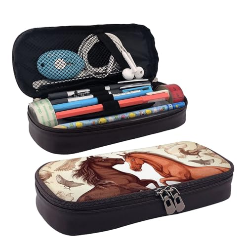 MMSJSBVY Federmäppchen mit Tiermuster, großes Fassungsvermögen, langlebiges Federmäppchen, Schreibwaren-Organizer, Schul- und Bürobedarf, Tiermuster, Einheitsgröße, Kosmetikkoffer von MMSJSBVY