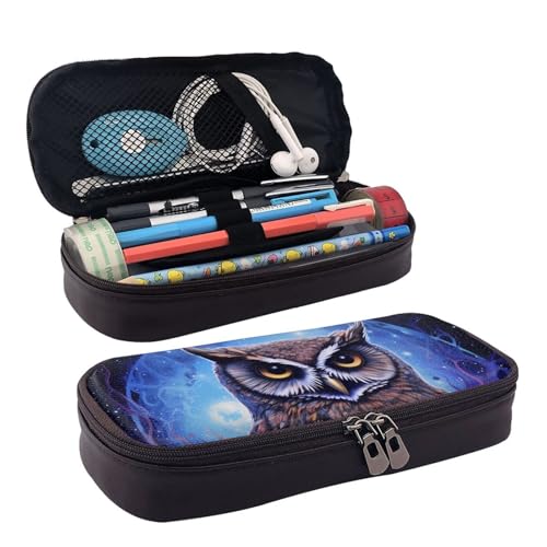 MMSJSBVY Federmäppchen mit blauer Eule, großes Fassungsvermögen, langlebiges Federmäppchen, Schreibwaren-Organizer, Schul- und Bürobedarf, blaue eule, Einheitsgröße, Kosmetikkoffer MMSJSBVY Federmäppchen mit blauer Eule, großes Fassungsvermögen, langlebiges Federmäppchen, Schreibwaren-Organizer, Schul- und Bürobedarf, blaue eule, Einheitsgröße, Kosmetikkoffer von MMSJSBVY