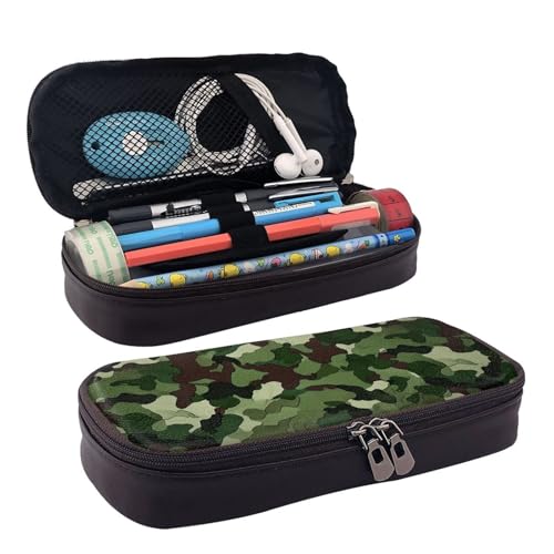 MMSJSBVY Federmäppchen mit niedlichem Kuh-Design, großes Fassungsvermögen, langlebiges Federmäppchen, Schreibwaren-Organizer, Schul- und Bürobedarf, camouflage grün, Einheitsgröße, Kosmetikkoffer MMSJSBVY Federmäppchen mit niedlichem Kuh-Design, großes Fassungsvermögen, langlebiges Federmäppchen, Schreibwaren-Organizer, Schul- und Bürobedarf, camouflage grün, Einheitsgröße, Kosmetikkoffer von MMSJSBVY
