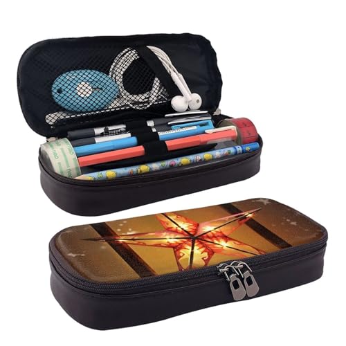 MMSJSBVY Federmäppchen mit niedlichem Pfauenmotiv, großes Fassungsvermögen, langlebiges Federmäppchen, Schreibwaren-Organizer, Schul- und Bürobedarf, Frohe Weihnachten Stern, Einheitsgröße, von MMSJSBVY