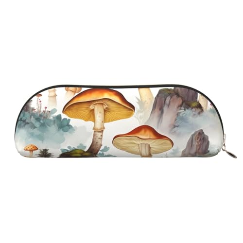 MMSJSBVY Halloween Federmäppchen aus Leder – halbrunder Organizer mit Reißverschluss für Stifte, Kosmetik und Reisen, Japanischer Malpilz, Einheitsgröße, Schulranzen MMSJSBVY Halloween Federmäppchen aus Leder – halbrunder Organizer mit Reißverschluss für Stifte, Kosmetik und Reisen, Japanischer Malpilz, Einheitsgröße, Schulranzen von MMSJSBVY