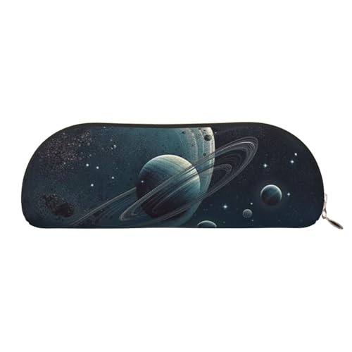 MMSJSBVY Halloween Federmäppchen aus Leder – halbrunder Organizer mit Reißverschluss für Stifte, Kosmetik und Reisen, Mond, Sterne und Planeten, Einheitsgröße, Schulranzen MMSJSBVY Halloween Federmäppchen aus Leder – halbrunder Organizer mit Reißverschluss für Stifte, Kosmetik und Reisen, Mond, Sterne und Planeten, Einheitsgröße, Schulranzen von MMSJSBVY