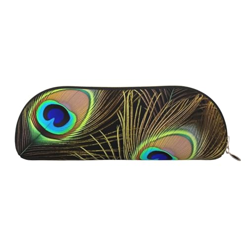 MMSJSBVY Halloween Federmäppchen aus Leder – halbrunder Organizer mit Reißverschluss für Stifte, Kosmetik und Reisen, Pfauenfedern, Einheitsgröße, Schulranzen MMSJSBVY Halloween Federmäppchen aus Leder – halbrunder Organizer mit Reißverschluss für Stifte, Kosmetik und Reisen, Pfauenfedern, Einheitsgröße, Schulranzen von MMSJSBVY