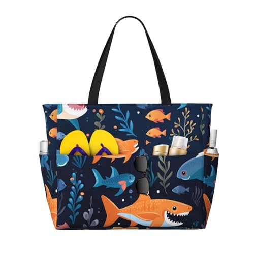 MMSJSBVY Libelle auf der Blume Strandtasche für Damen, Tragetasche mit Reißverschluss und Tasche, Reisen, Einkaufen, Pool, Delfin, Einheitsgröße von MMSJSBVY