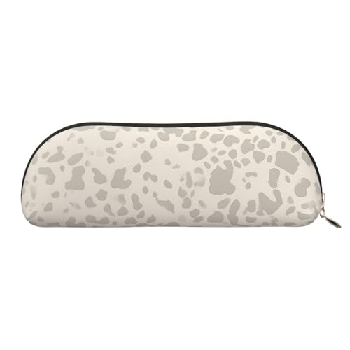 MMSJSBVY Lying Tiger Federmäppchen aus Leder – halbrunder Organizer mit Reißverschluss für Stifte, Kosmetik und Reisen, Braunes Leopardenmuster, Einheitsgröße, Schulranzen von MMSJSBVY