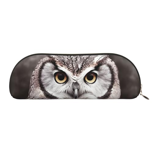 MMSJSBVY Lying Tiger Federmäppchen aus Leder – halbrunder Organizer mit Reißverschluss für Stifte, Kosmetik und Reisen, eule, Einheitsgröße, Schulranzen von MMSJSBVY