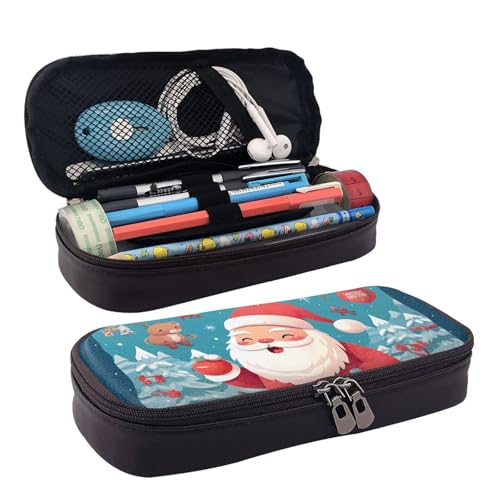 MMSJSBVY Mathematik-Federmäppchen – großes Fassungsvermögen, langlebiges Federmäppchen, Schreibwaren-Organizer, Schul- und Bürobedarf, Frohe Weihnachten Schneemann, Einheitsgröße, Kosmetikkoffer von MMSJSBVY