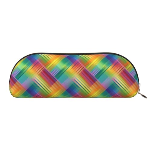 MMSJSBVY Miami Federmäppchen aus Leder – halbrunder Organizer mit Reißverschluss für Stifte, Kosmetik und Reisen, Farbiger Köper, Einheitsgröße, Schulranzen MMSJSBVY Miami Federmäppchen aus Leder – halbrunder Organizer mit Reißverschluss für Stifte, Kosmetik und Reisen, Farbiger Köper, Einheitsgröße, Schulranzen von MMSJSBVY