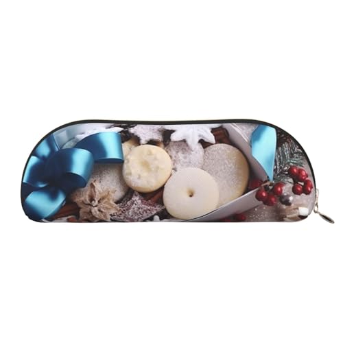 MMSJSBVY Miami Federmäppchen aus Leder – halbrunder Organizer mit Reißverschluss für Stifte, Kosmetik und Reisen, Frohe Weihnachten Geschenkbox, Einheitsgröße, Schulranzen von MMSJSBVY