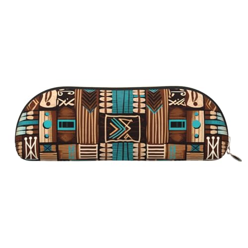 MMSJSBVY New York City Federmäppchen aus Leder – halbrunder Organizer mit Reißverschluss für Stifte, Kosmetik und Reisen, Mexikanische Volkskunst Boho1, Einheitsgröße, Schulranzen von MMSJSBVY