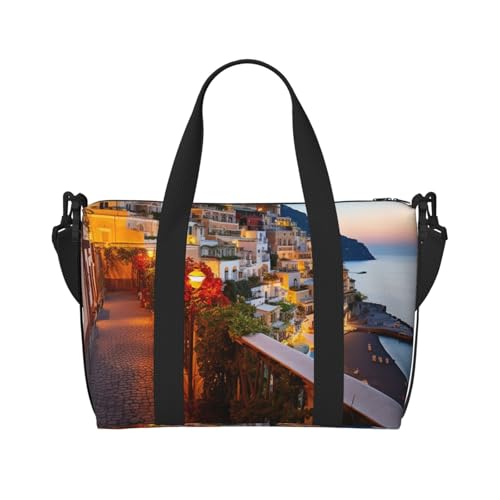 MMSJSBVY Reisetasche, Unisex, wasserabweisend, Wochenend-Turnbeutel, große Kapazität, verstellbarer Schultergurt, Reisetasche, Positano Seaside Sunset, Einheitsgröße MMSJSBVY Reisetasche, Unisex, wasserabweisend, Wochenend-Turnbeutel, große Kapazität, verstellbarer Schultergurt, Reisetasche, Positano Seaside Sunset, Einheitsgröße von MMSJSBVY