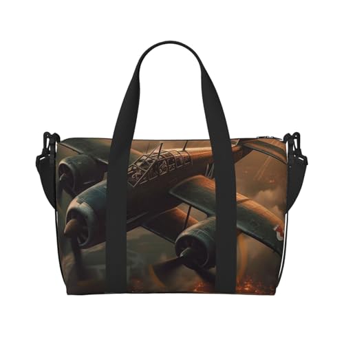 MMSJSBVY Reisetasche, Unisex, wasserabweisend, Wochenend-Turnbeutel, große Kapazität, verstellbarer Schultergurt, Reisetasche, Weltkriegsflugzeug, Einheitsgröße MMSJSBVY Reisetasche, Unisex, wasserabweisend, Wochenend-Turnbeutel, große Kapazität, verstellbarer Schultergurt, Reisetasche, Weltkriegsflugzeug, Einheitsgröße von MMSJSBVY