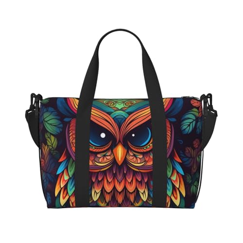 MMSJSBVY Reisetasche mit bunten Blumen und Schmetterlingen, Unisex, wasserabweisend, Wochenend-Turnbeutel, großes Fassungsvermögen, verstellbarer Schultergurt, Reisetasche, Farbe: Eulenmuster MMSJSBVY Reisetasche mit bunten Blumen und Schmetterlingen, Unisex, wasserabweisend, Wochenend-Turnbeutel, großes Fassungsvermögen, verstellbarer Schultergurt, Reisetasche, Farbe: Eulenmuster von MMSJSBVY