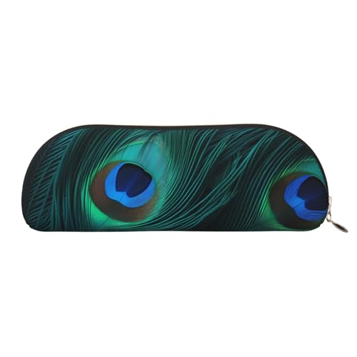 MMSJSBVY Rod Auto Leder Federmäppchen – Halbrunder Organizer mit Reißverschluss für Stifte, Kosmetik und Reisen, Frischer Pfau, Einheitsgröße, Schulranzen von MMSJSBVY