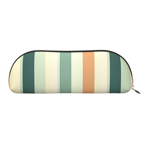 MMSJSBVY Rod Auto Leder Federmäppchen – Halbrunder Organizer mit Reißverschluss für Stifte, Kosmetik und Reisen, Retro-Streifen, Einheitsgröße, Schulranzen von MMSJSBVY