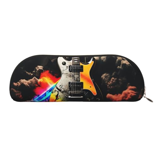 MMSJSBVY Rod Auto Leder Federmäppchen – Halbrunder Organizer mit Reißverschluss für Stifte, Kosmetik und Reisen, Rockmusik, Einheitsgröße, Schulranzen von MMSJSBVY