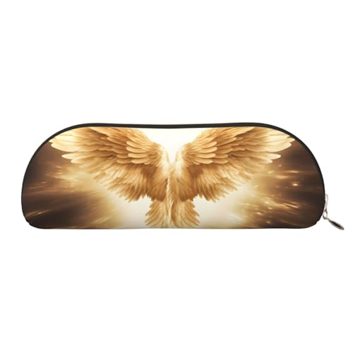 MMSJSBVY Schönes Federmäppchen aus Leder mit Sonnenuntergang, halbrunder Organizer mit Reißverschluss für Stifte, Kosmetik und Reisen, Engelsflügel, Einheitsgröße, Schulranzen von MMSJSBVY