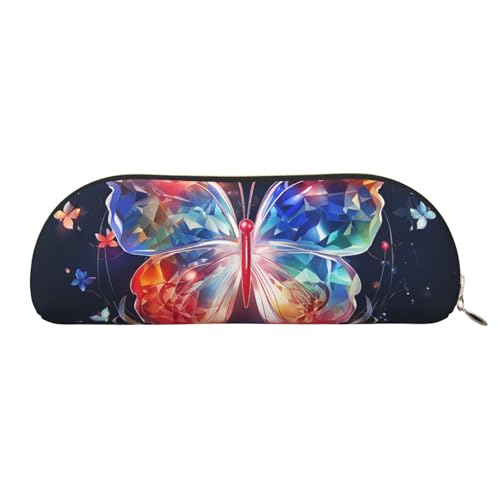 MMSJSBVY Schönes Federmäppchen aus Leder mit Sonnenuntergang, halbrunder Organizer mit Reißverschluss für Stifte, Kosmetik und Reisen, Musica Butterfly, Einheitsgröße, Schulranzen MMSJSBVY Schönes Federmäppchen aus Leder mit Sonnenuntergang, halbrunder Organizer mit Reißverschluss für Stifte, Kosmetik und Reisen, Musica Butterfly, Einheitsgröße, Schulranzen von MMSJSBVY