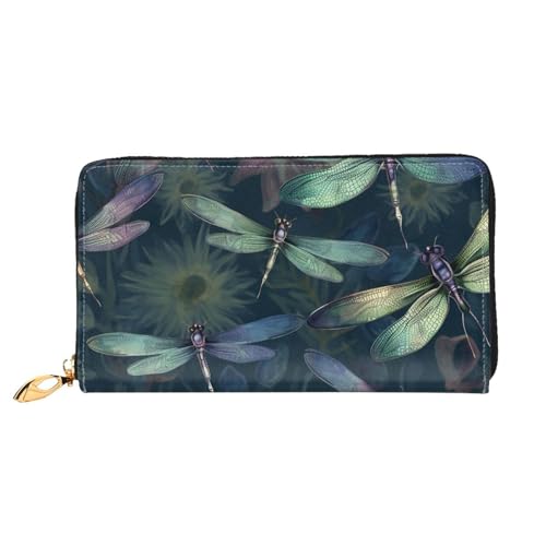 MMSJSBVY Süße Cartoon Faultiere Damen Geldbörse Leder Geldbörse mit Reißverschluss Lange Clutch Tasche, Libellenmuster, Einheitsgröße MMSJSBVY Süße Cartoon Faultiere Damen Geldbörse Leder Geldbörse mit Reißverschluss Lange Clutch Tasche, Libellenmuster, Einheitsgröße von MMSJSBVY
