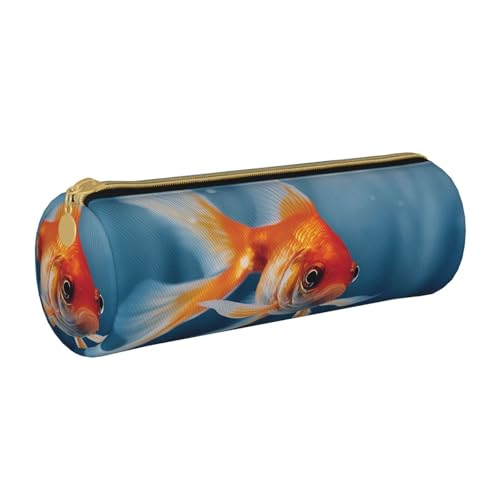 MMSJSBVY Tropisches Blumenmuster Zylinder Bleistift Aufbewahrungstasche Leder Bleistift Tasche Schöne Große Kapazität Geeignet für Studenten Büro Reise Make-up Pinsel Aufbewahrung mit Reißverschluss von MMSJSBVY